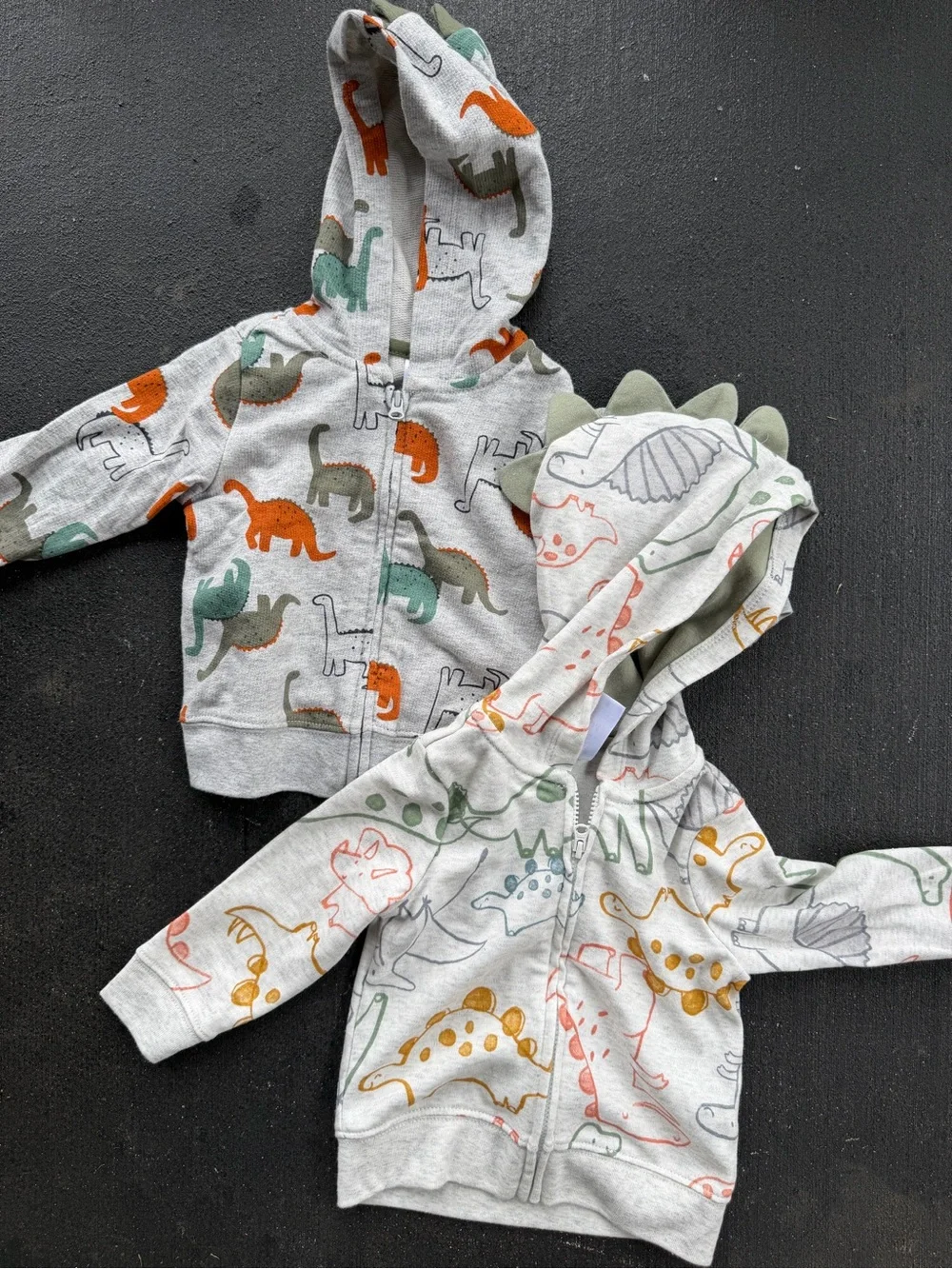Carter's Light Gray Dinosaur Hoodie Jacket Set